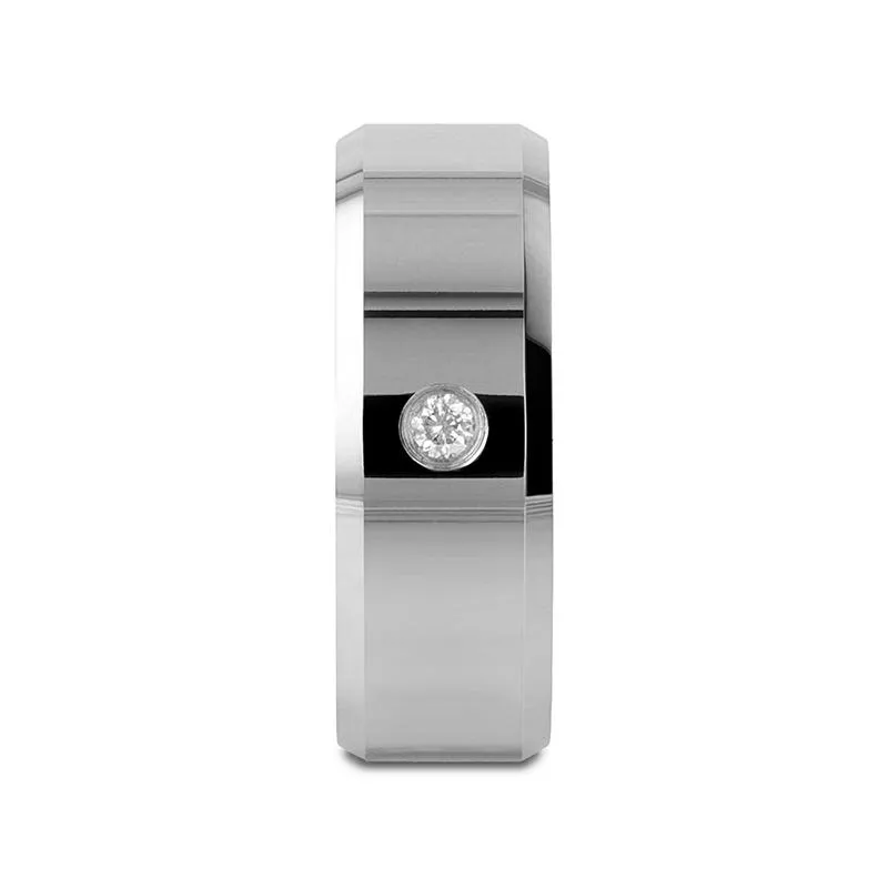 Thorsten WATERFORD Beveled Diamond Tungsten Wedding Band - 6mm & 8mm