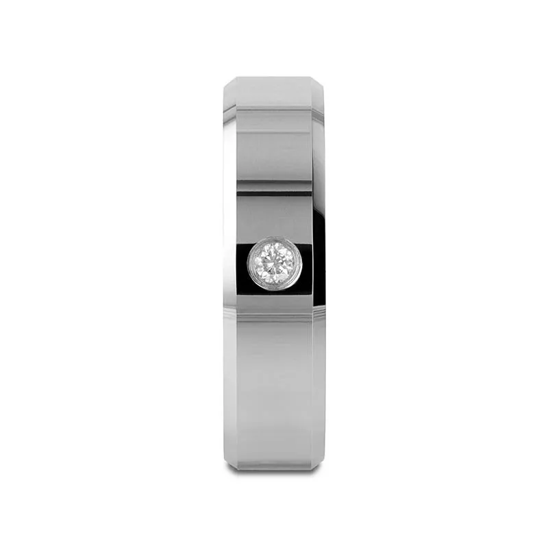 Thorsten WATERFORD Beveled Diamond Tungsten Wedding Band - 6mm & 8mm
