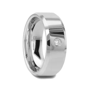 Thorsten WATERFORD Beveled Diamond Tungsten Wedding Band - 6mm & 8mm