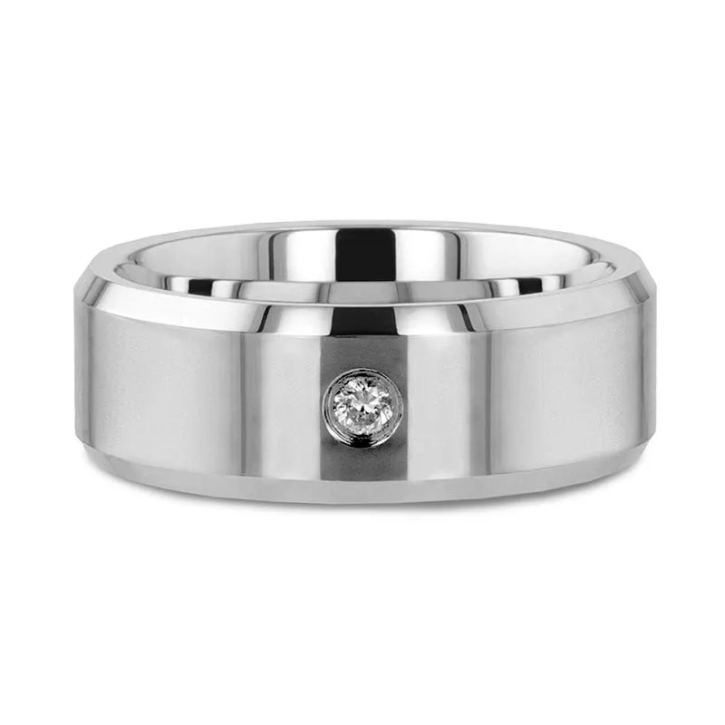 Thorsten WATERFORD Beveled Diamond Tungsten Wedding Band - 6mm & 8mm