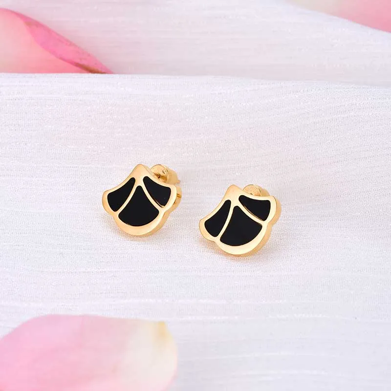 Tulip / Earrings Black Gold
