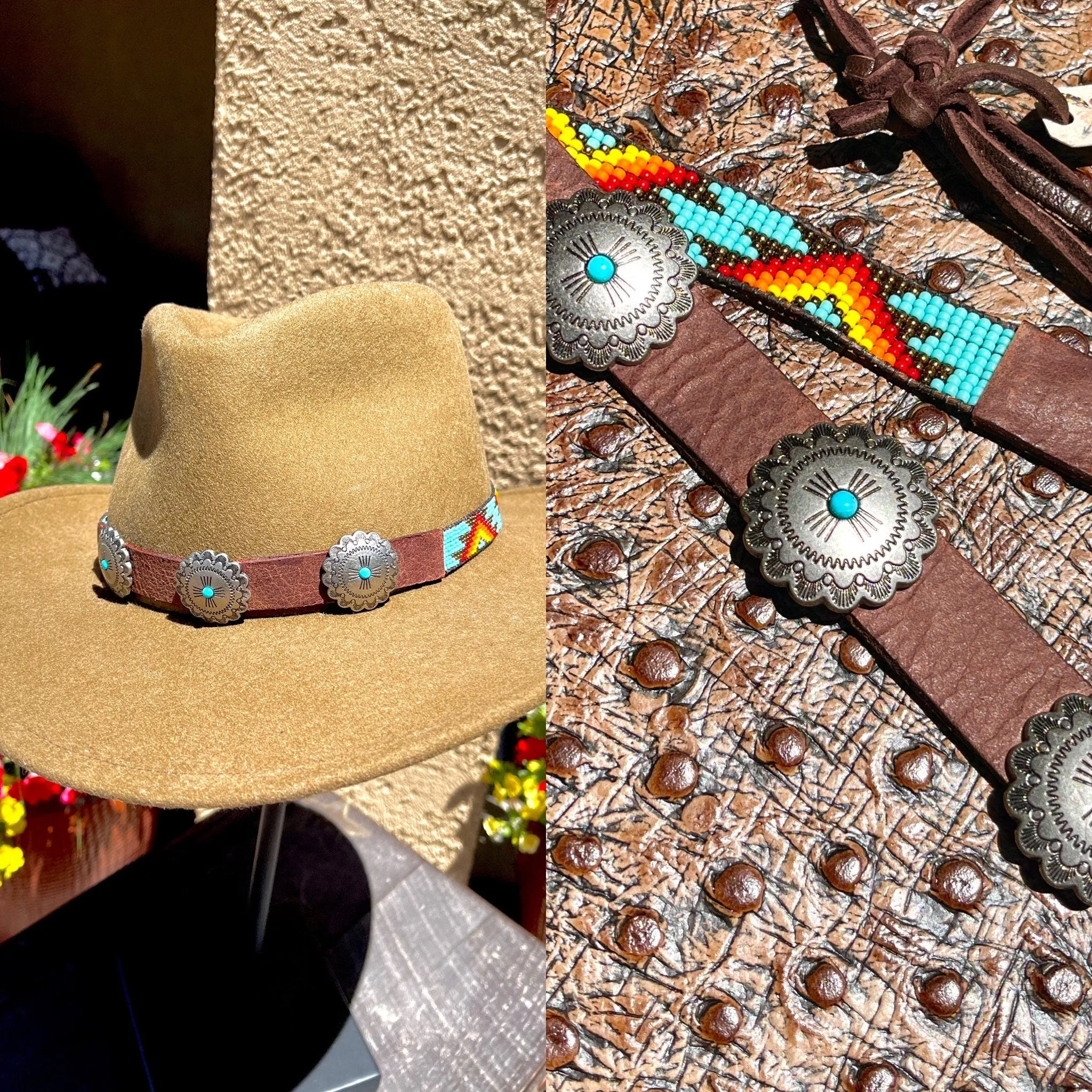 Turquoise Concho Hatband; Sundance