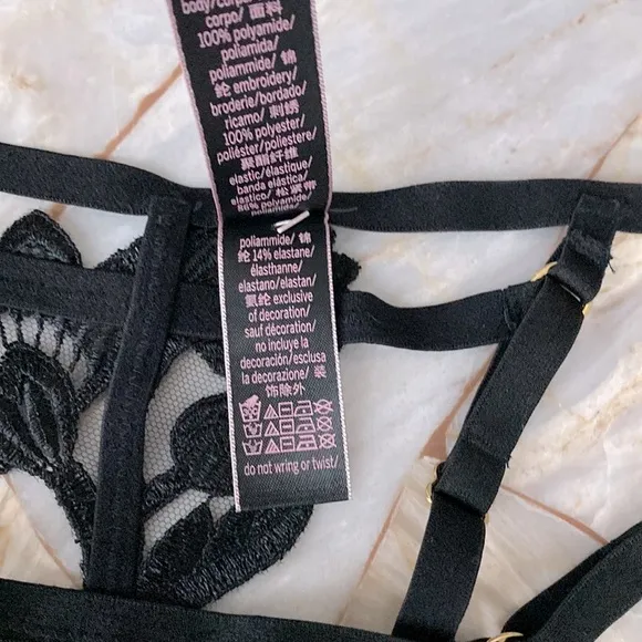 Victoria’s Secret Floral Band Strappy Bikini Ouvert Open Panty XS