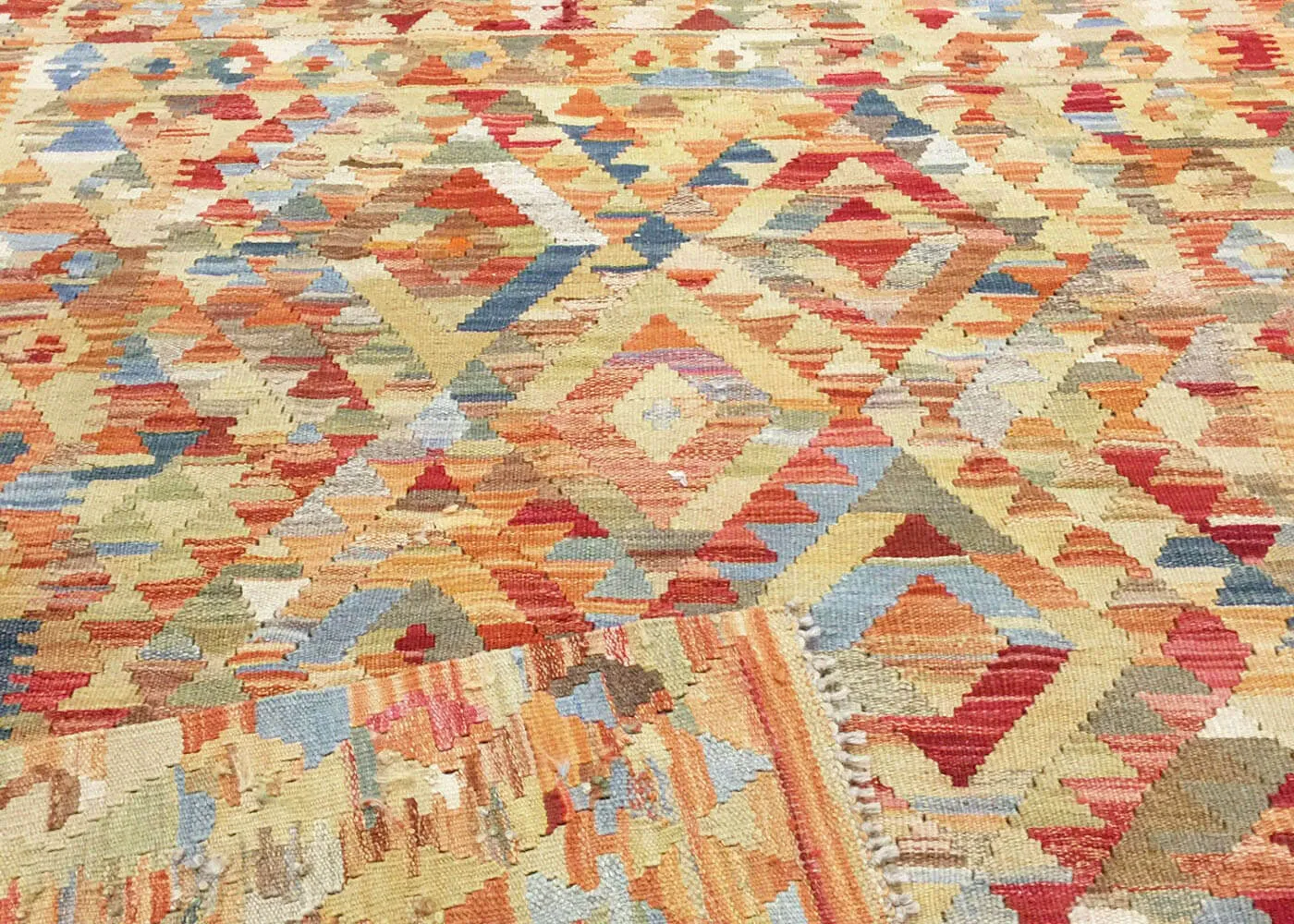 Vintage Afghan Maimana Kilim - 4'1" x 5'9"