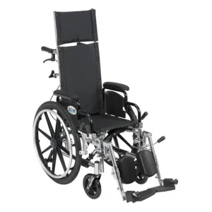 Viper Plus Light Weight Reclining Wheelchair with Elevating Leg Rests and Flip Back Detachable Arms, 12" Seat - 1 Each