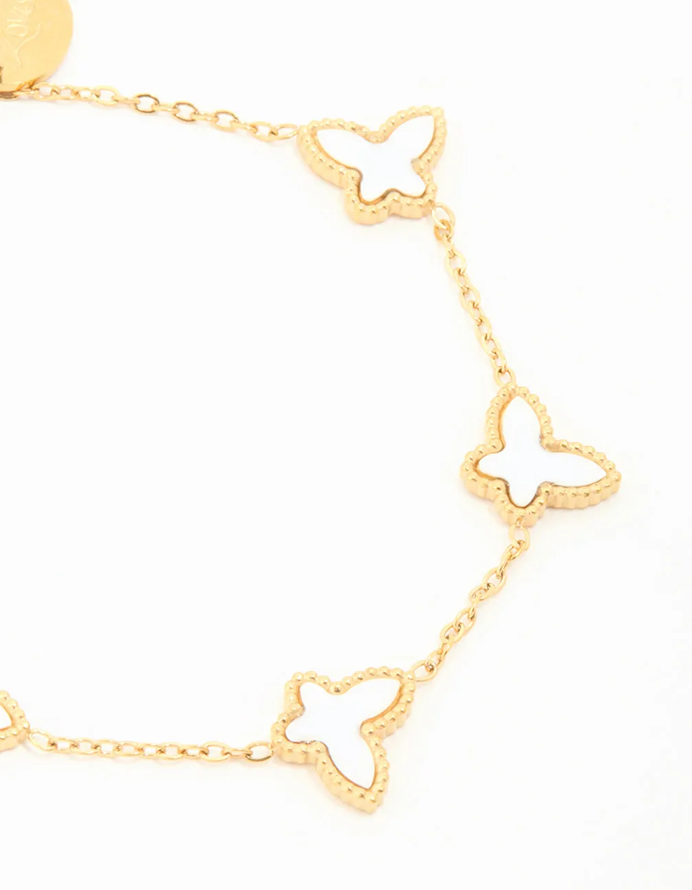 Waterproof Gold Plated Stainless Steel Butterfly Bracelet