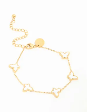 Waterproof Gold Plated Stainless Steel Butterfly Bracelet