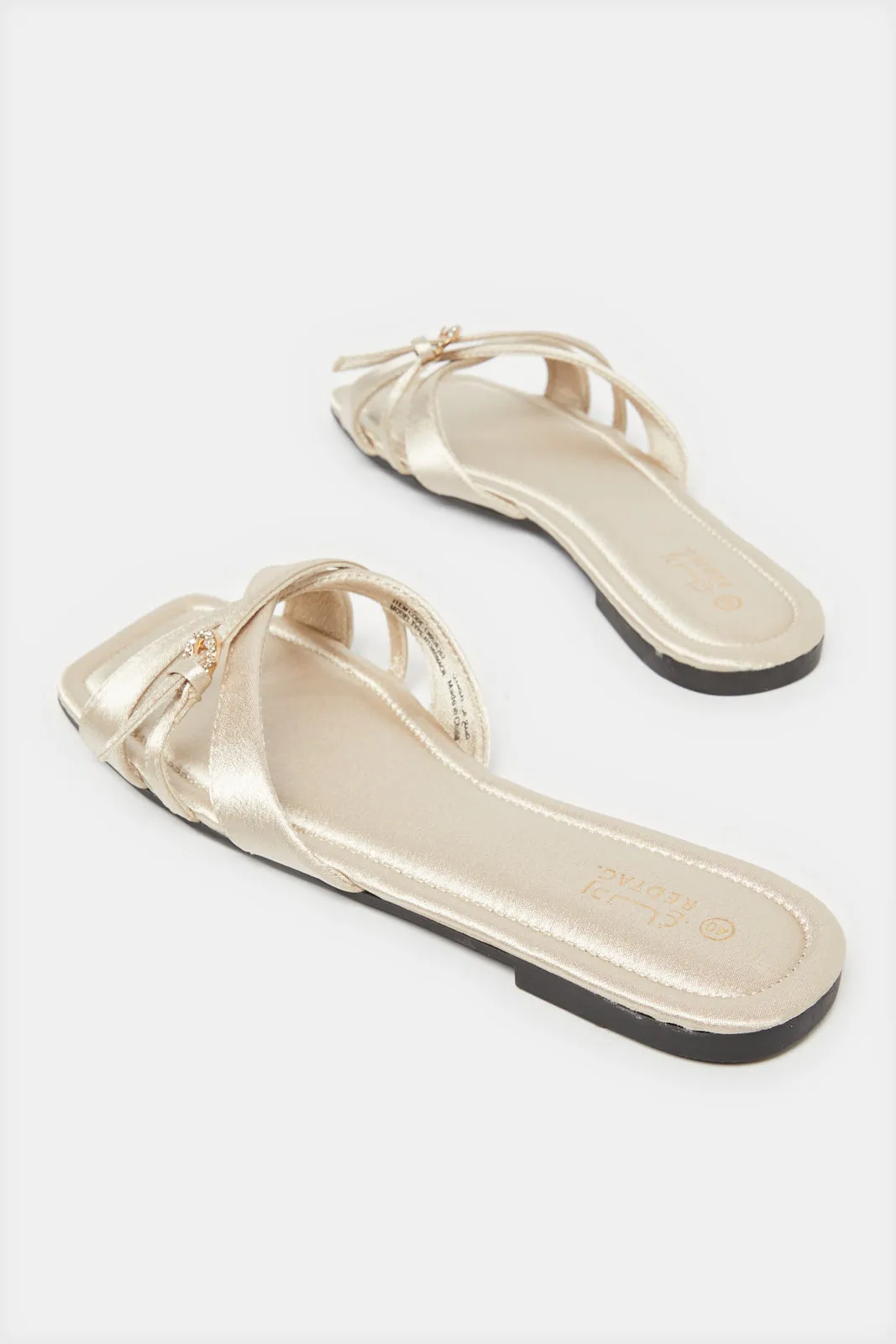 Women Beige Strappy Mule