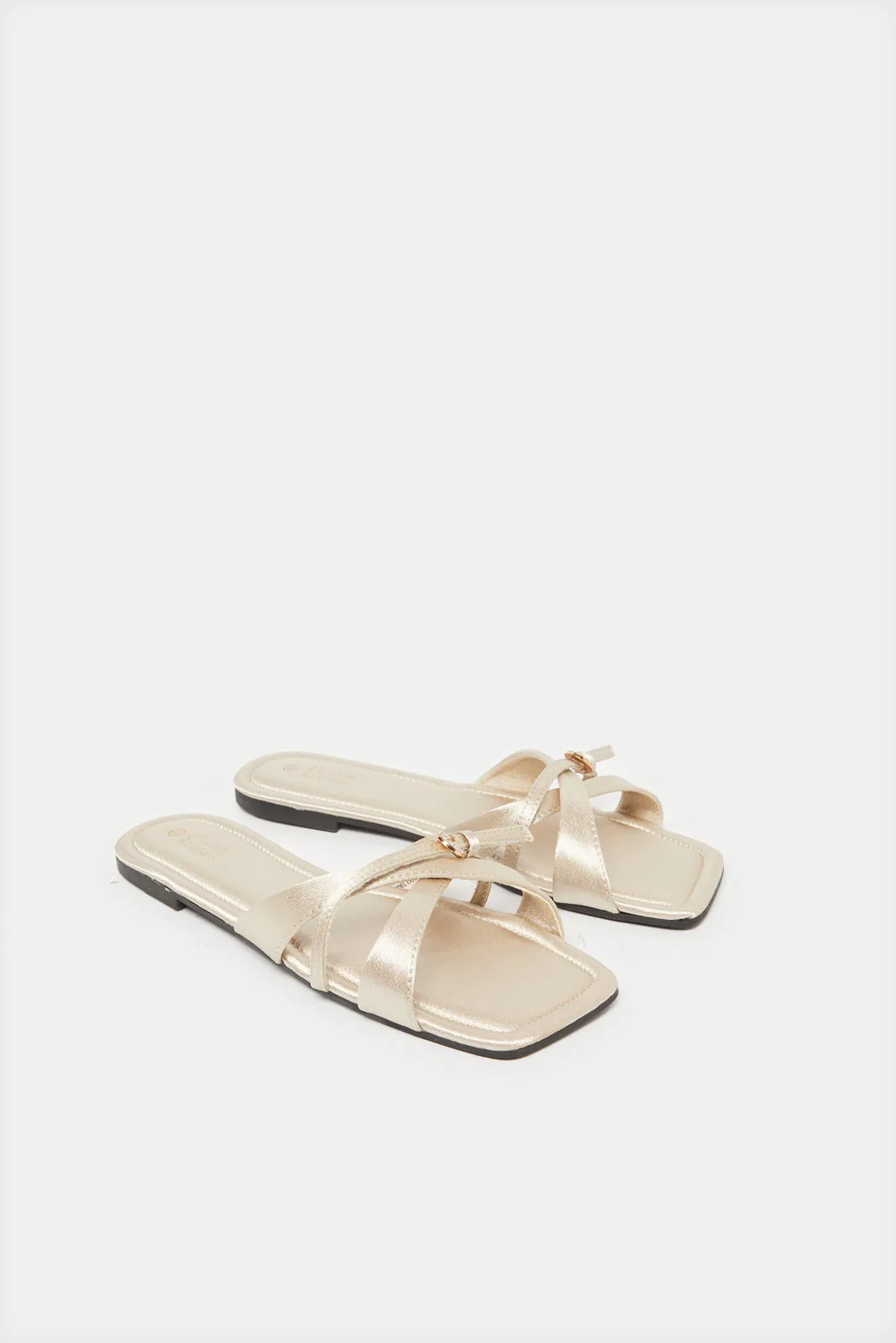 Women Beige Strappy Mule