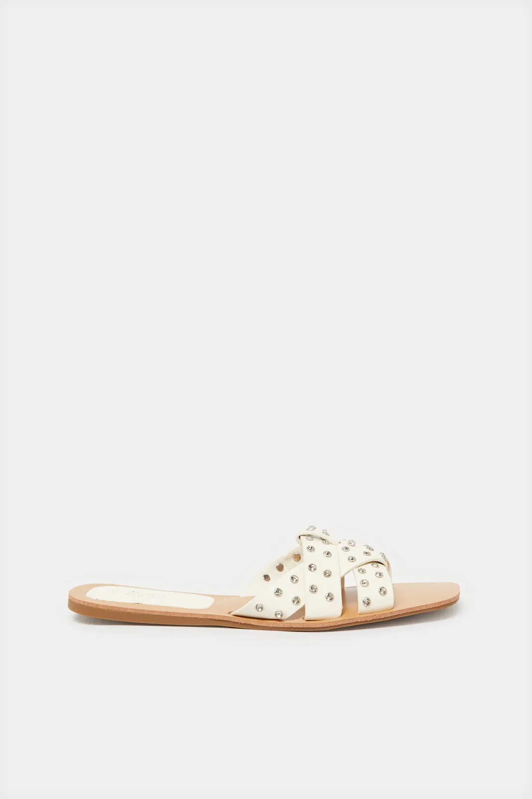 Women Beige Strappy Mule