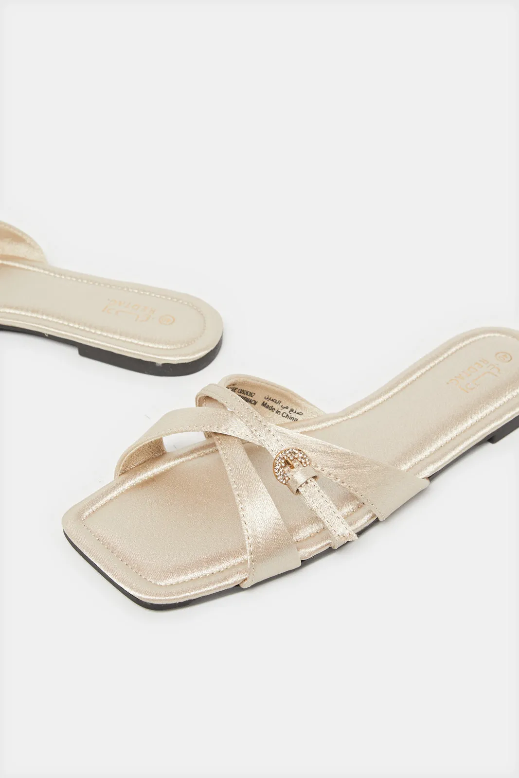 Women Beige Strappy Mule