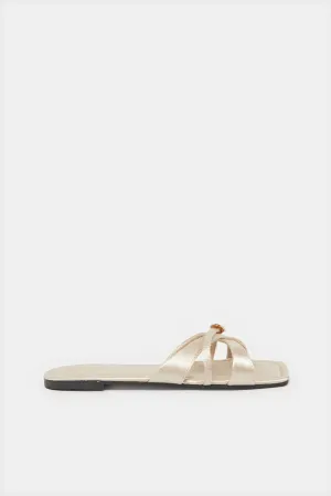 Women Beige Strappy Mule