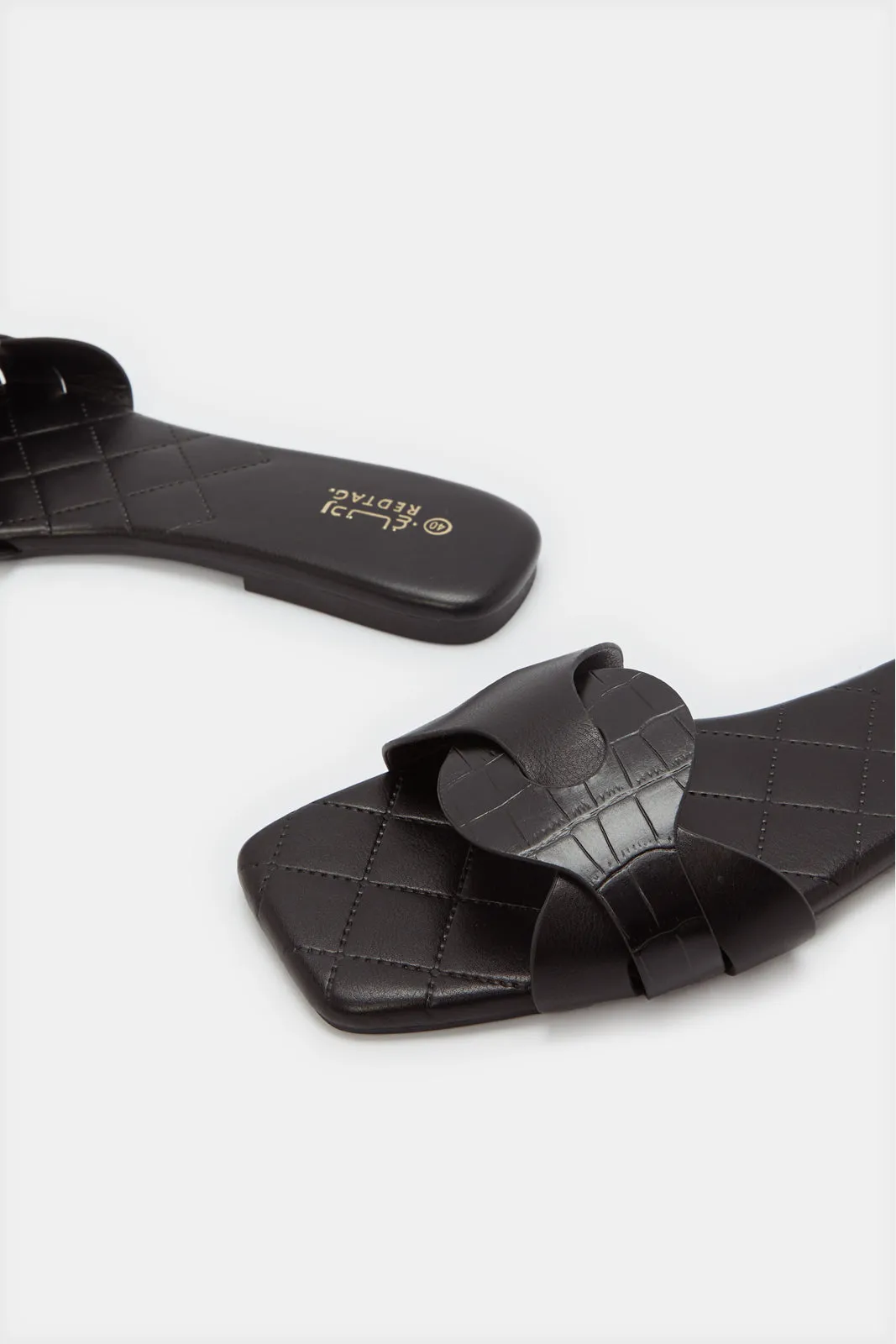 Women Black Strappy Mule