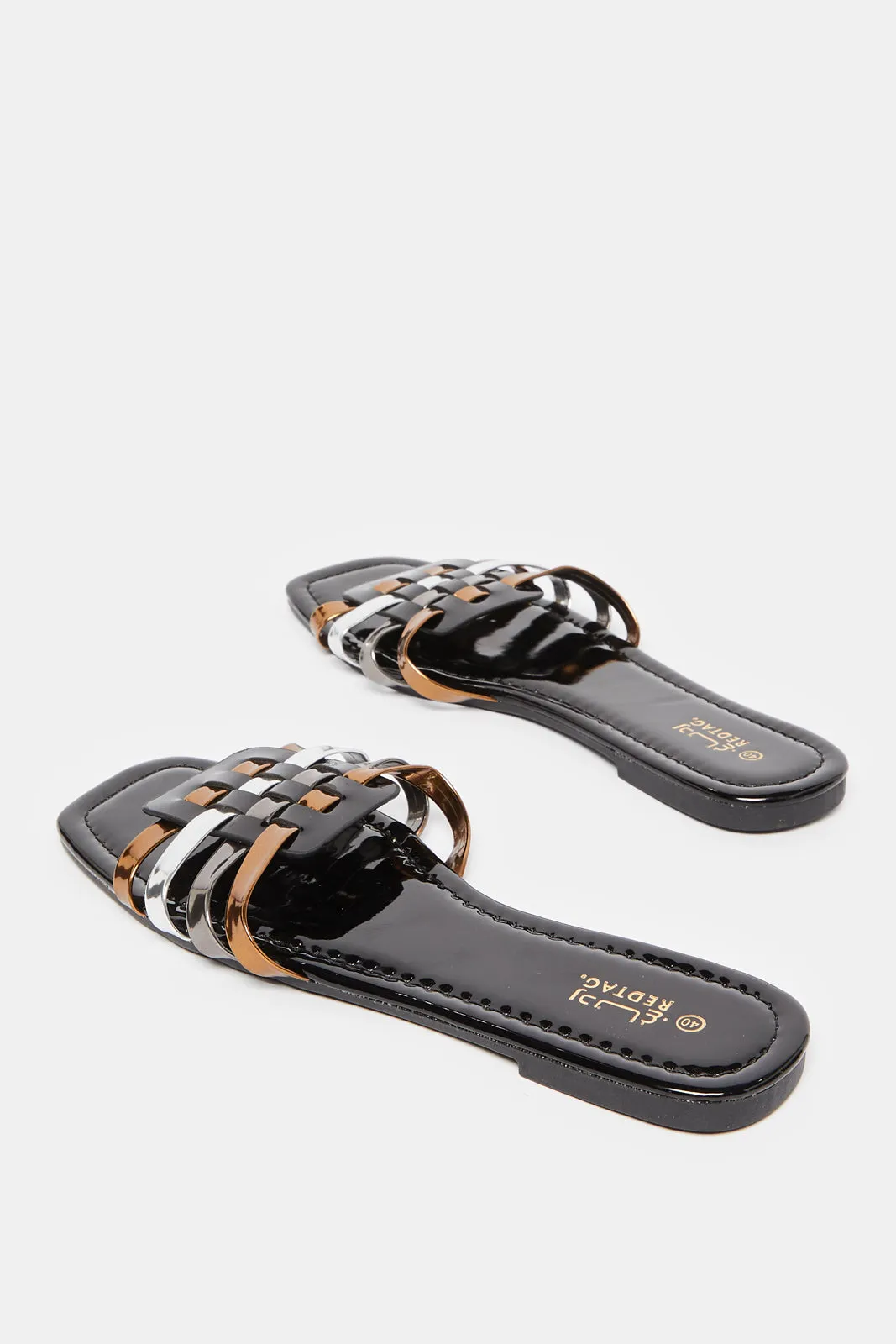 Women Black Strappy Mule