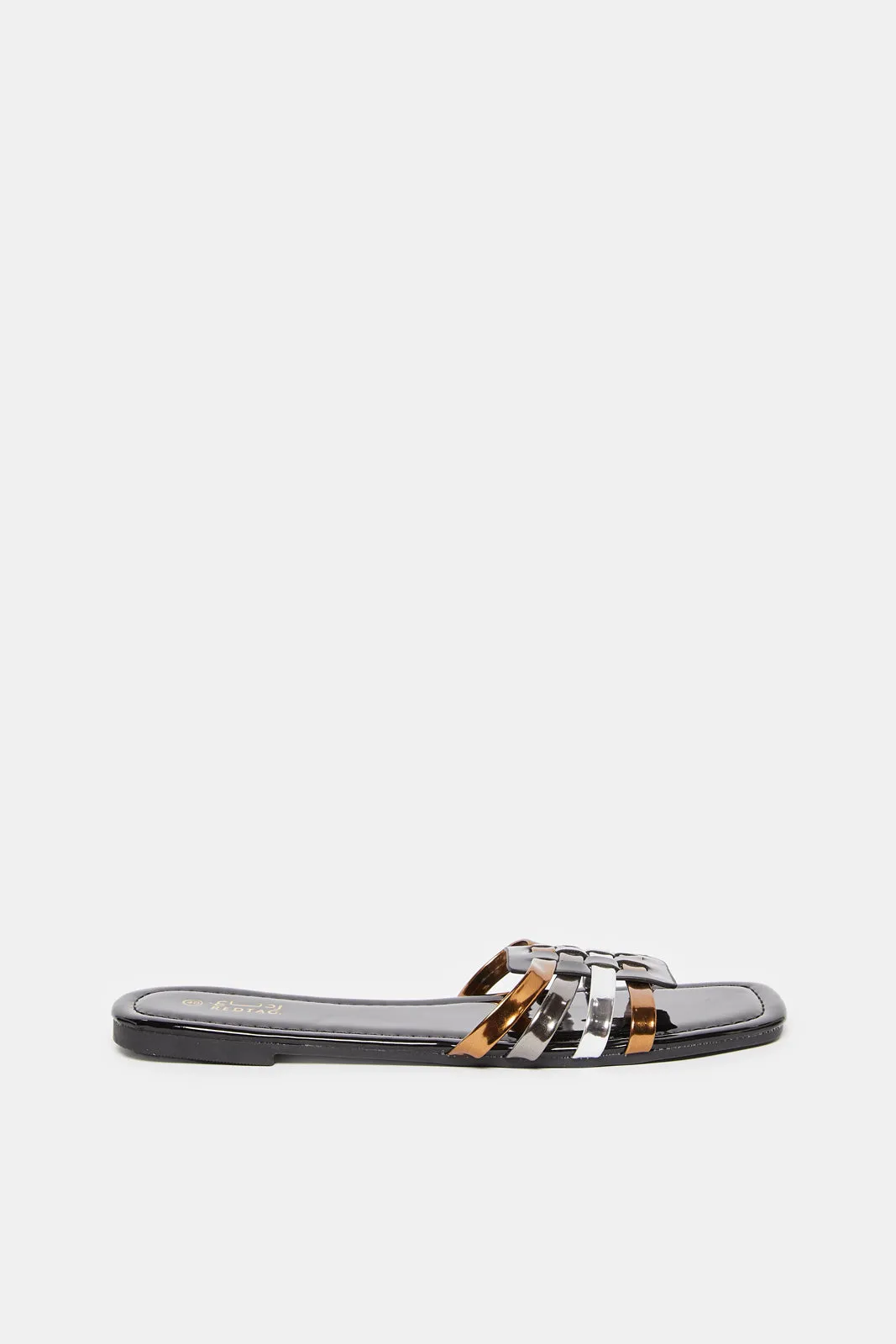 Women Black Strappy Mule