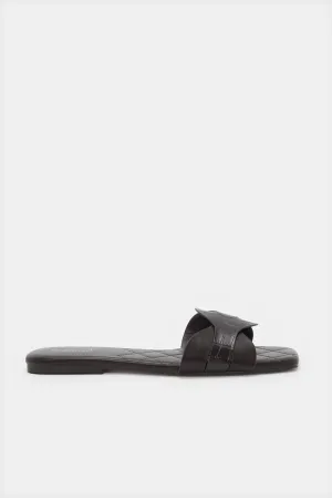 Women Black Strappy Mule