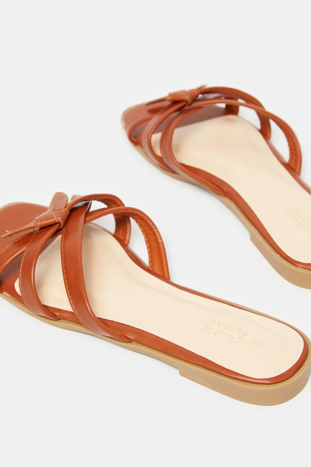 Women Brown Strappy Mule