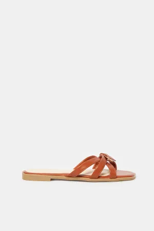 Women Brown Strappy Mule