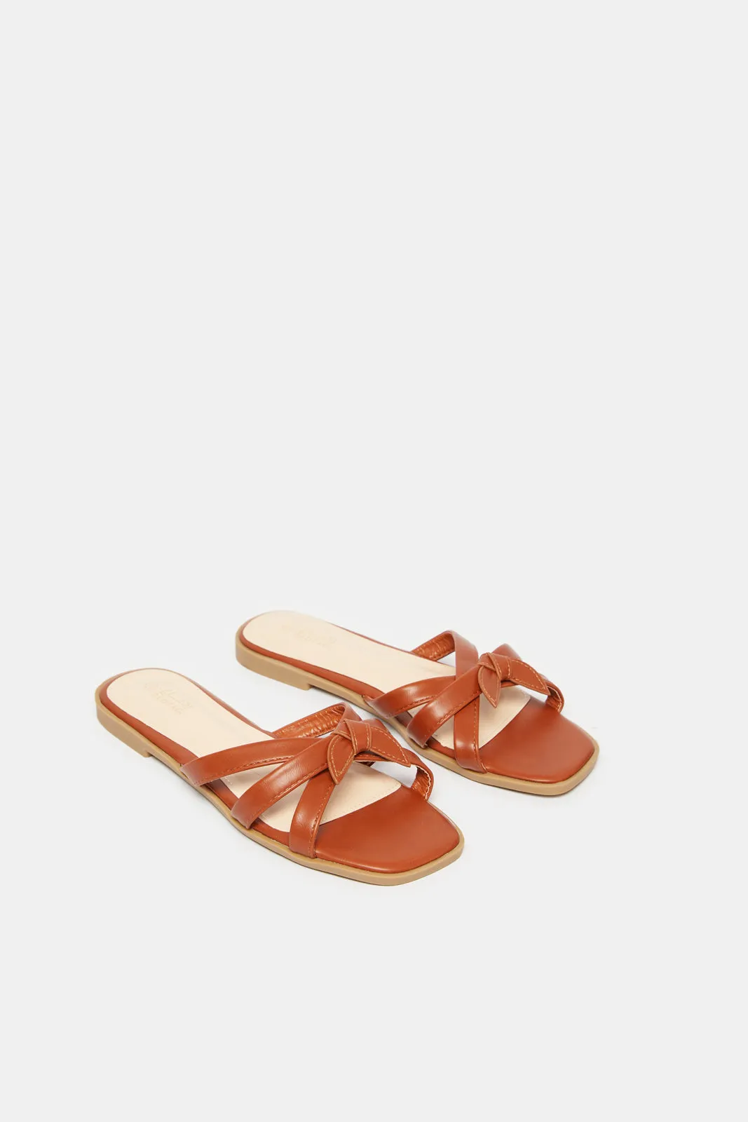 Women Brown Strappy Mule