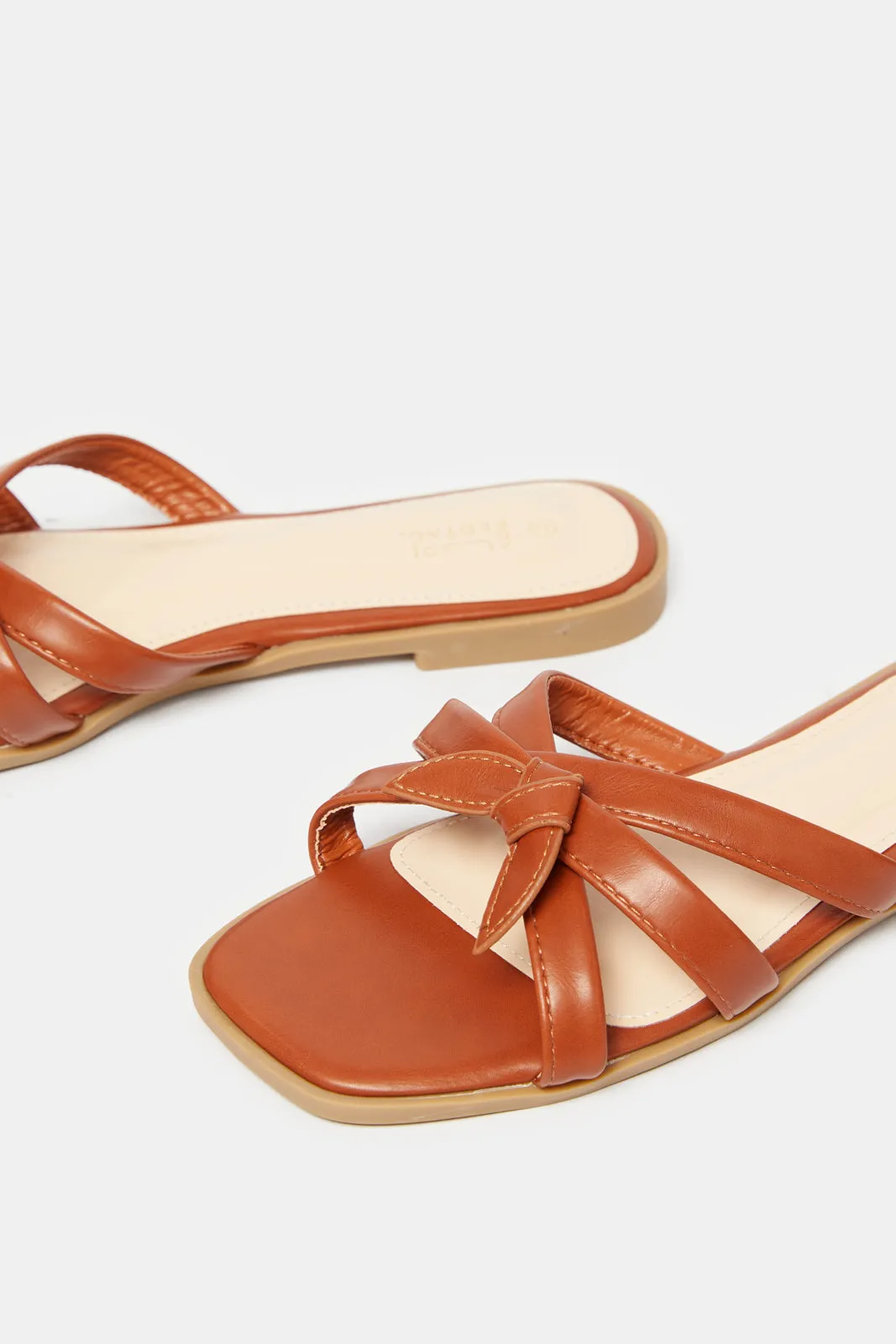 Women Brown Strappy Mule