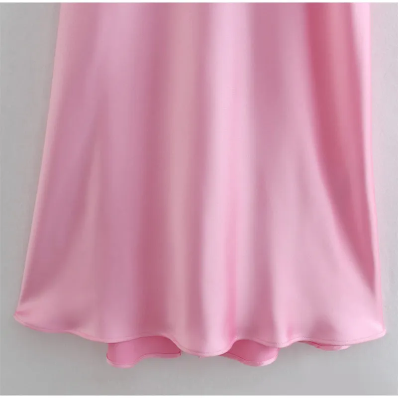 Women Camis Satin Long Dresses Elegant Sleeveless