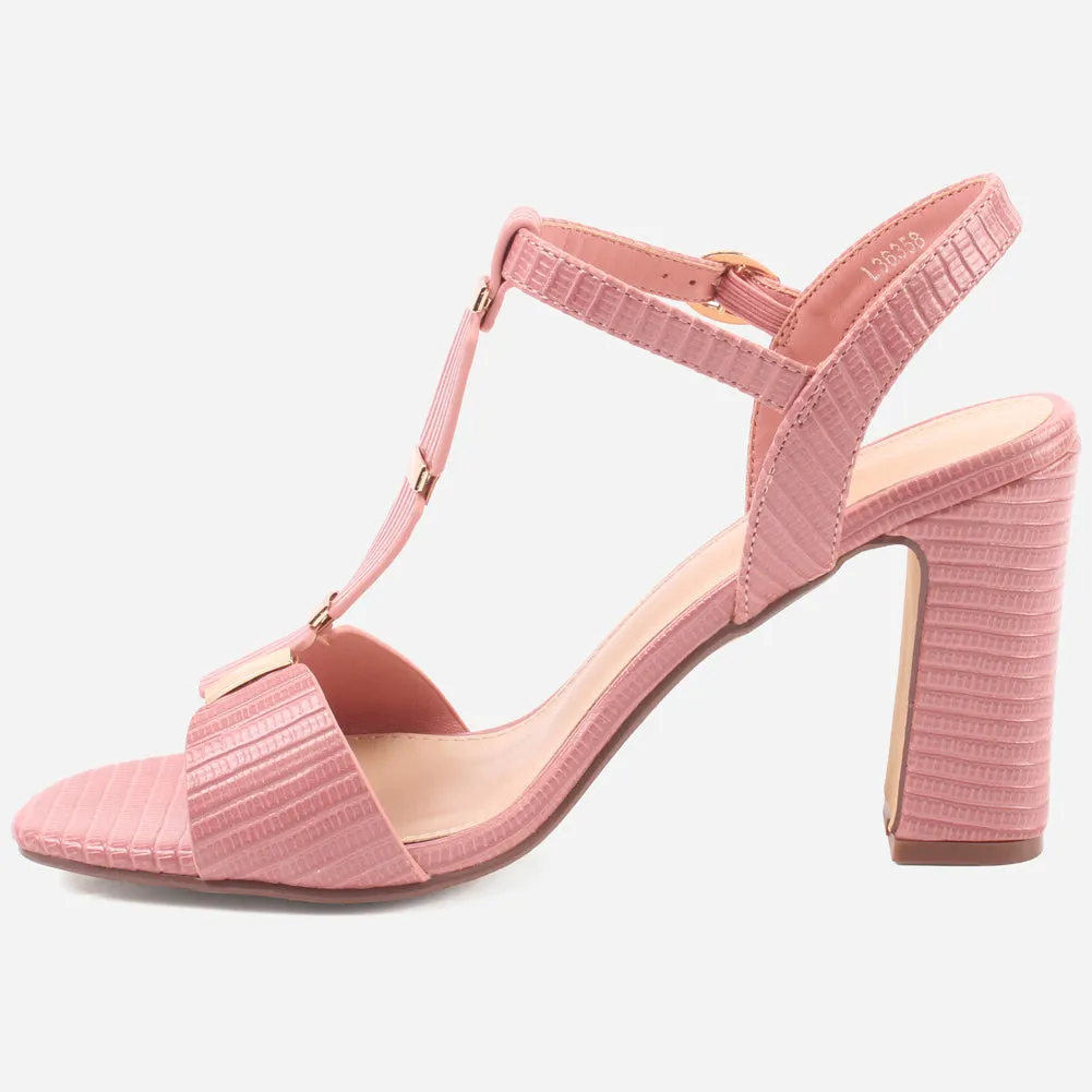 Womens "DIOAR" T-Bar Heeled Party Sandals