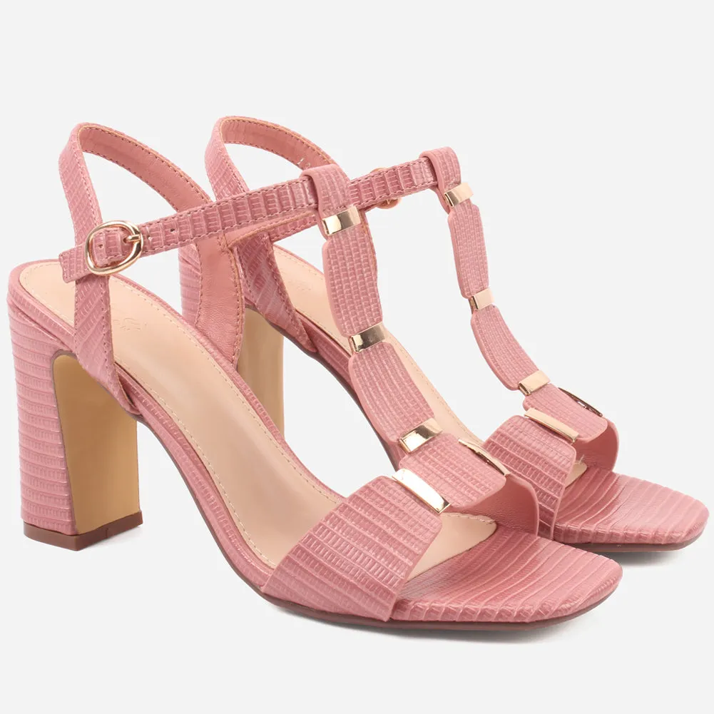 Womens "DIOAR" T-Bar Heeled Party Sandals