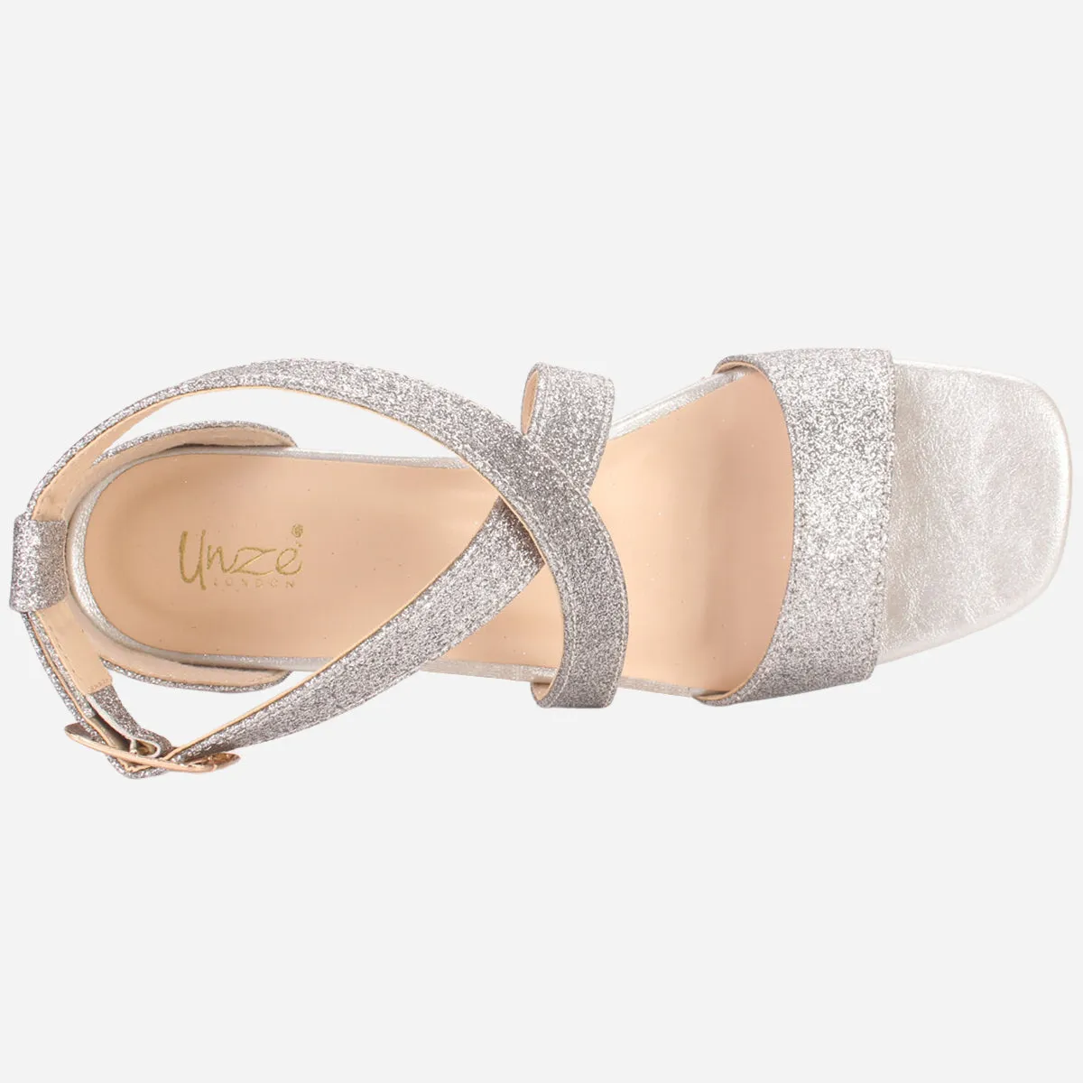 Womens "POPEL" Glittery Open Toe Summer Sandals