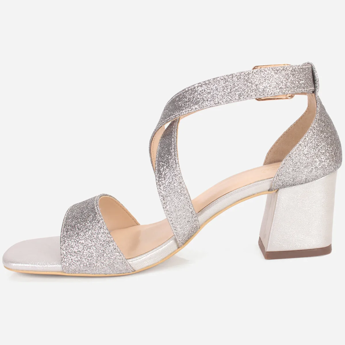 Womens "POPEL" Glittery Open Toe Summer Sandals