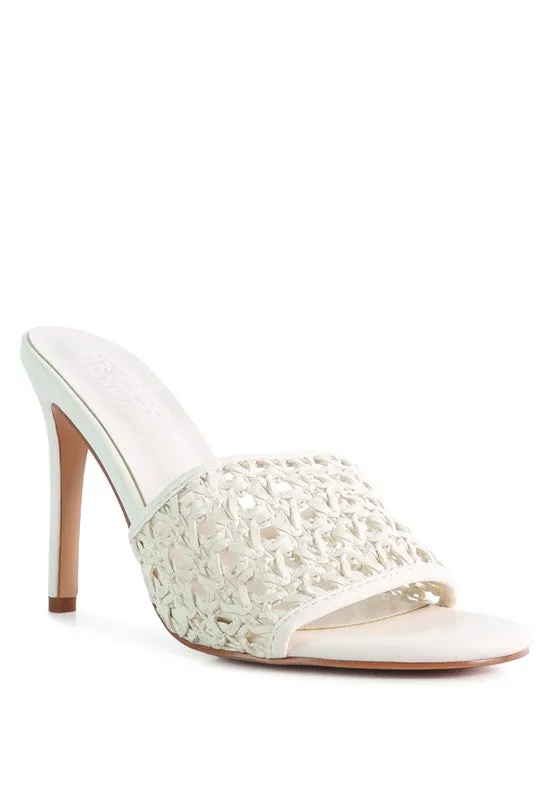 Woven Heeled Slides