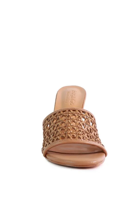 Woven Heeled Slides
