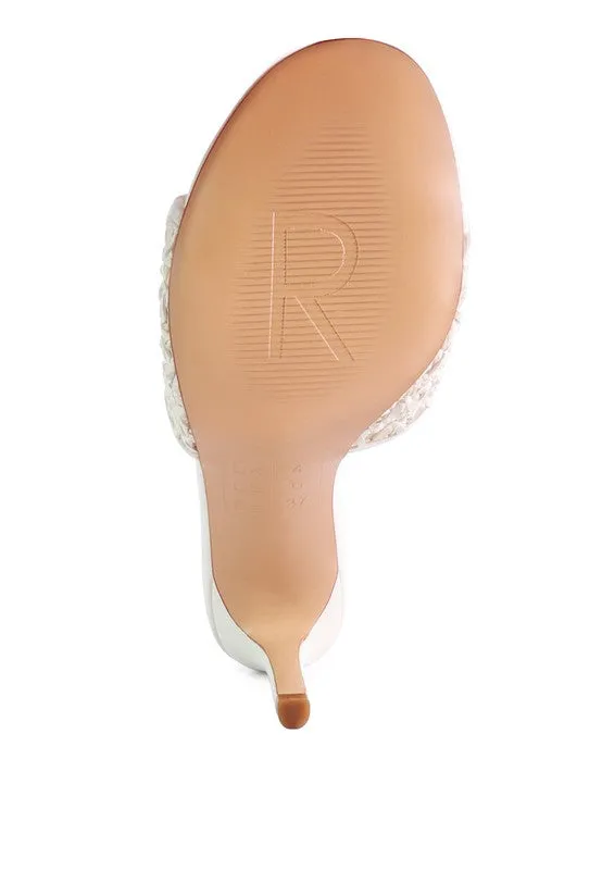 Woven Heeled Slides