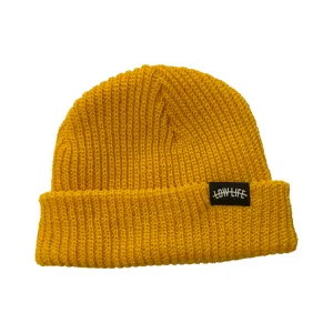Woven patch fisherman Ribbed Toque