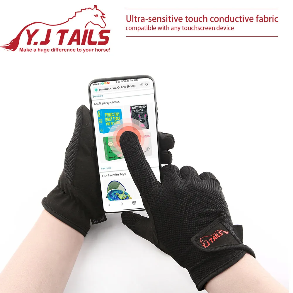 Y.J TAILS Women's Horse Riding Gloves Equestrian Women Ladies Girls