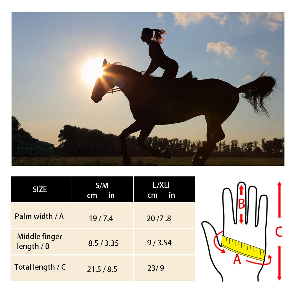Y.J TAILS Women's Horse Riding Gloves Equestrian Women Ladies Girls