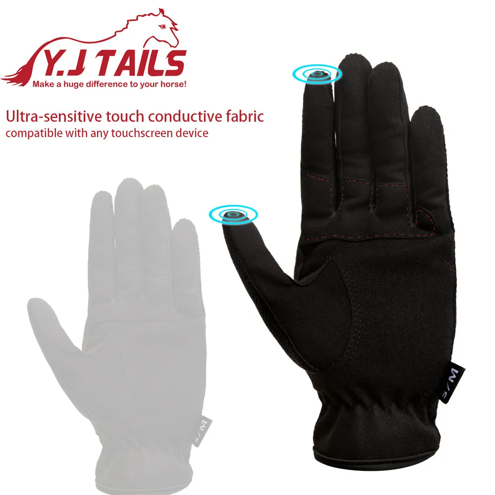 Y.J TAILS Women's Horse Riding Gloves Equestrian Women Ladies Girls